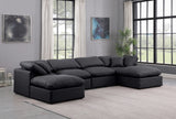 Indulge Black Vegan Leather Modular Sectional 146Black-Sec6B Meridian Furniture