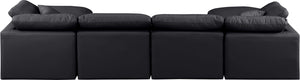 Indulge Black Vegan Leather Modular Sectional 146Black-Sec6B Meridian Furniture