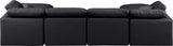 Indulge Black Vegan Leather Modular Sectional 146Black-Sec6B Meridian Furniture