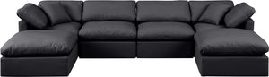 Indulge Black Vegan Leather Modular Sectional 146Black-Sec6B Meridian Furniture