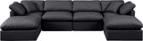 Indulge Black Vegan Leather Modular Sectional 146Black-Sec6B Meridian Furniture