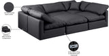 Indulge Black Vegan Leather Modular Sectional 146Black-Sec6C Meridian Furniture