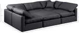 Indulge Black Vegan Leather Modular Sectional 146Black-Sec6C Meridian Furniture