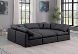 Indulge Black Vegan Leather Modular Sectional 146Black-Sec6C Meridian Furniture