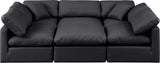 Indulge Black Vegan Leather Modular Sectional 146Black-Sec6C Meridian Furniture