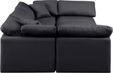 Indulge Black Vegan Leather Modular Sectional 146Black-Sec6C Meridian Furniture