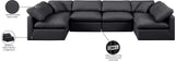 Indulge Black Vegan Leather Modular Sectional 146Black-Sec6D Meridian Furniture