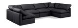 Indulge Black Vegan Leather Modular Sectional 146Black-Sec6D Meridian Furniture