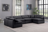 Indulge Black Vegan Leather Modular Sectional 146Black-Sec6D Meridian Furniture