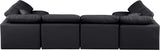 Indulge Black Vegan Leather Modular Sectional 146Black-Sec6D Meridian Furniture