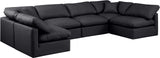 Indulge Black Vegan Leather Modular Sectional 146Black-Sec6D Meridian Furniture