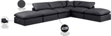 Indulge Black Vegan Leather Modular Sectional 146Black-Sec6E Meridian Furniture