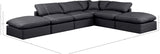 Indulge Black Vegan Leather Modular Sectional 146Black-Sec6E Meridian Furniture