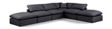 Indulge Black Vegan Leather Modular Sectional 146Black-Sec6E Meridian Furniture