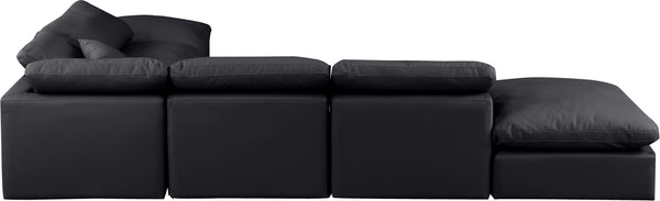 Indulge Black Vegan Leather Modular Sectional 146Black-Sec6E Meridian Furniture