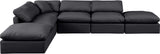 Indulge Black Vegan Leather Modular Sectional 146Black-Sec6E Meridian Furniture