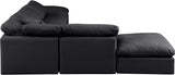 Indulge Black Vegan Leather Modular Sectional 146Black-Sec6E Meridian Furniture