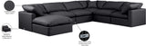 Indulge Black Vegan Leather Modular Sectional 146Black-Sec7A Meridian Furniture