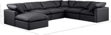 Indulge Black Vegan Leather Modular Sectional 146Black-Sec7A Meridian Furniture