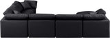 Indulge Black Vegan Leather Modular Sectional 146Black-Sec7A Meridian Furniture