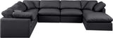 Indulge Black Vegan Leather Modular Sectional 146Black-Sec7A Meridian Furniture