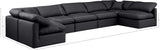 Indulge Black Vegan Leather Modular Sectional 146Black-Sec7B Meridian Furniture