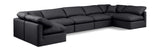 Indulge Black Vegan Leather Modular Sectional 146Black-Sec7B Meridian Furniture