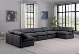 Indulge Black Vegan Leather Modular Sectional 146Black-Sec7B Meridian Furniture