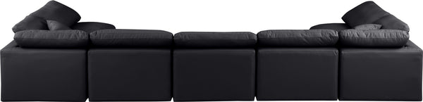 Indulge Black Vegan Leather Modular Sectional 146Black-Sec7B Meridian Furniture