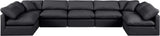 Indulge Black Vegan Leather Modular Sectional 146Black-Sec7B Meridian Furniture