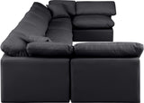 Indulge Black Vegan Leather Modular Sectional 146Black-Sec7B Meridian Furniture