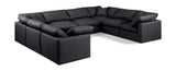 Indulge Black Vegan Leather Modular Sectional 146Black-Sec8A Meridian Furniture