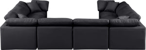 Indulge Black Vegan Leather Modular Sectional 146Black-Sec8A Meridian Furniture