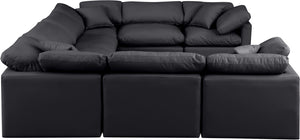 Indulge Black Vegan Leather Modular Sectional 146Black-Sec8A Meridian Furniture