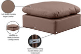 Indulge Brown Vegan Leather Ottoman 146Brown-Ott Meridian Furniture