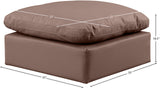 Indulge Brown Vegan Leather Ottoman 146Brown-Ott Meridian Furniture