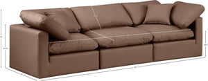 Indulge Brown Vegan Leather Modular Sofa 146Brown-S105 Meridian Furniture