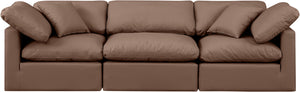Indulge Brown Vegan Leather Modular Sofa 146Brown-S105 Meridian Furniture