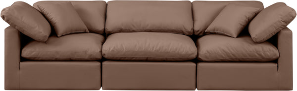 Indulge Brown Vegan Leather Modular Sofa 146Brown-S105 Meridian Furniture