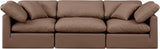 Indulge Brown Vegan Leather Modular Sofa 146Brown-S105 Meridian Furniture