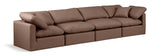 Indulge Brown Vegan Leather Modular Sofa 146Brown-S140 Meridian Furniture