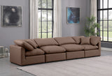 Indulge Brown Vegan Leather Modular Sofa 146Brown-S140 Meridian Furniture