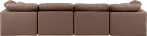 Indulge Brown Vegan Leather Modular Sofa 146Brown-S140 Meridian Furniture