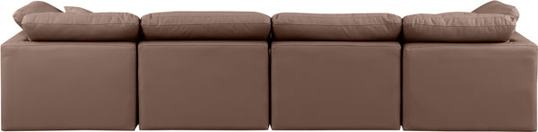 Indulge Brown Vegan Leather Modular Sofa 146Brown-S140 Meridian Furniture