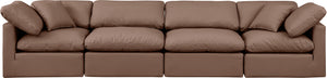 Indulge Brown Vegan Leather Modular Sofa 146Brown-S140 Meridian Furniture