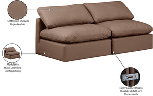 Indulge Brown Vegan Leather Modular Sofa 146Brown-S2 Meridian Furniture