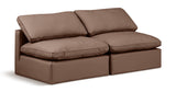 Indulge Brown Vegan Leather Modular Sofa 146Brown-S2 Meridian Furniture