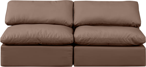 Indulge Brown Vegan Leather Modular Sofa 146Brown-S2 Meridian Furniture