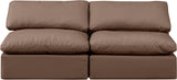 Indulge Brown Vegan Leather Modular Sofa 146Brown-S2 Meridian Furniture