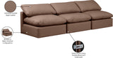 Indulge Brown Vegan Leather Modular Sofa 146Brown-S3 Meridian Furniture